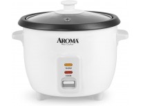 Aroma Housewares Aroma 6-cup (cooked) 1.5 Qt. One Touch Rice Cooker, White (ARC-363NG), 6 cup cooked/ 3 cup uncook/ 1.5 Qt.