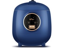 Bear Mini Rice Cooker 2 Cups Uncooked, 1.2L Portable Non-Stick Small Travel Rice Cooker, BPA Free, One Button to Cook and Keep Warm Function, Blue