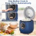 Bear Mini Rice Cooker 2 Cups Uncooked, 1.2L Portable Non-Stick Small Travel Rice Cooker, BPA Free, One Button to Cook and Keep Warm Function, Blue