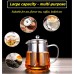 Mini Size Glass Teapot Tea Kettle-with Stainless Steel Removable Infuser for Blooming Tea & Loose Leaf Tea, Microwave & Stovetop Safe, 550ML/19.3oz (S-550)