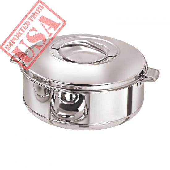 Maxfresh Royal Hotpot, Stainless Steel Solid Casserole,Insulated Hot Pot,3000ml Capacity, Set of 1, Silver,Hot Pot for Meal chapati Curry roti