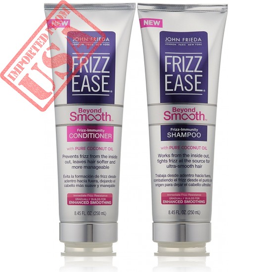 John Frieda Frizz Ease Beyond Smooth Bundle: Frizz Immunity Shampoo & Conditioner, 8.45 Ounce Each