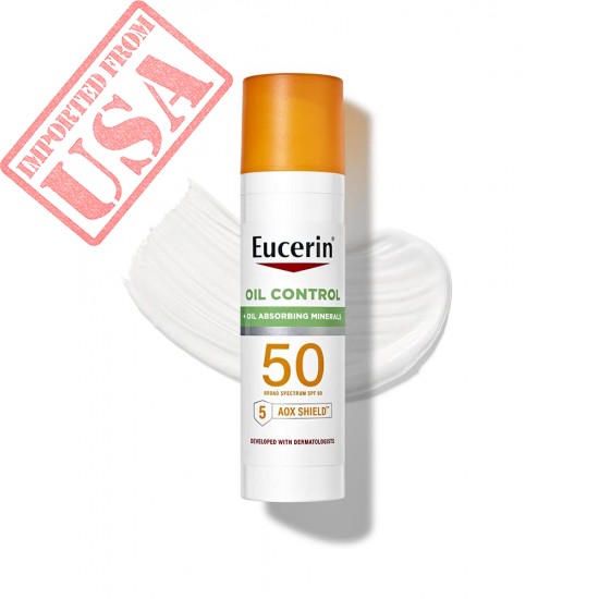 Eucerin Sun Oil Control SPF 50 Face Sunscreen Lotion with Oil Absorbing Minerals, 2.5 Fl Oz Bottle