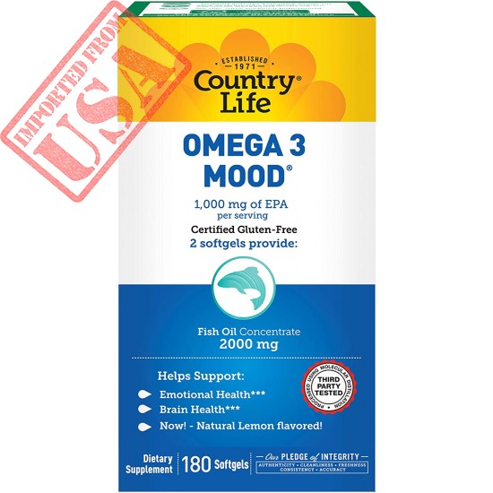 Country Life Omega 3 Mood 2000mg, 180-Softgels