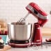 Dash Stand Mixer (Electric Mixer for Everyday Use): 6 Speed Stand Mixer with 3 qt Stainless Steel Mixing Bowl, Dough Hooks & Mixer Beaters for Dressings, Frosting, Meringues & More - Red