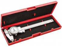 Starrett Dial Caliper Measuring Tool 3202-6, Hardened Stainless Steel Metal, 6 Inch Range, 0.001" Graduation, Measure Inside Outside Dimensions and Depth, Carry Case Included, White