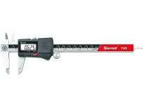 Starrett Electronic Caliper Measuring Tool EC799A-6/150, Hardened Stainless Steel Metal, 6 Inch Range, 0.005" Resolution, LCD Digital Measurement Reading, Plastic Carry Case Included, Black