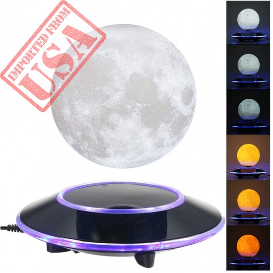 VGAzer Magnetic Levitating Moon Lamp Night Light Floating and Spinning in Air Freely with Gradually Changing LED Lights Between Yellow and White for Home,Office Decor,Unique Holiday Gifts,Night Light