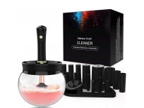 Premium Makeup Brush Cleaner Dryer Super-Fast Electric Brush Cleaner Machine Automatic Brush Cleaner Spinner Makeup Brush Tools (Black)