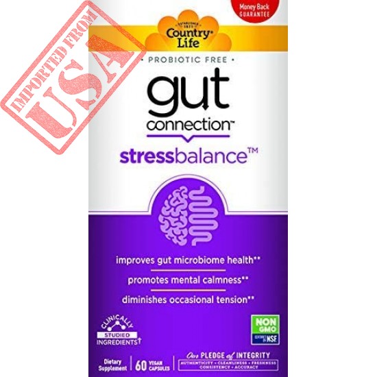 Country Life Gut Connection - Stress Balance - 60 ct - Improves Gut Microbiome Health - Promotes Mental Calmness - Diminishes Occasional Tension