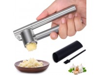 Mempedont Garlic Press Mincer - 304 Stainless Steel Garlic Crusher & Peeler Set, Detachable, Heavy-duty, Rust Proof Garlic Mincer Design for Extracts More Garlic Paste Per Clove