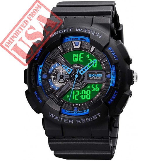 Mens Digital Sports Watch Large Face Sports Outdoor Waterproof Military Chronograph Wrist Watches for Men with Date Multifunction Tactics LED Army Stopwatch