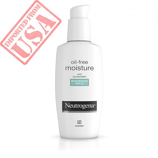 Neutrogena Oil-Free Daily Long Lasting Facial Moisturizer & Neck Cream with SPF 15 Sunscreen & Glycerin, Non-Greasy, Oil-Free & Non-Comedogenic Face Moisturizer