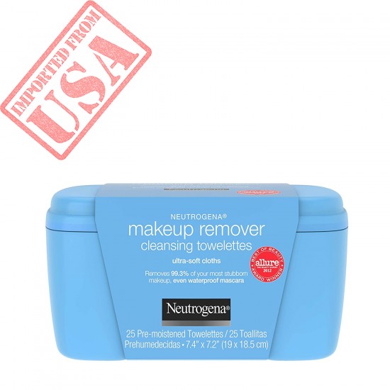 Neutrogena Makeup Remover Facial Cleansing Towelettes, Daily Face Wipes to Remove Dirt, Oil, Makeup & Waterproof Mascara, Gentle, Alcohol