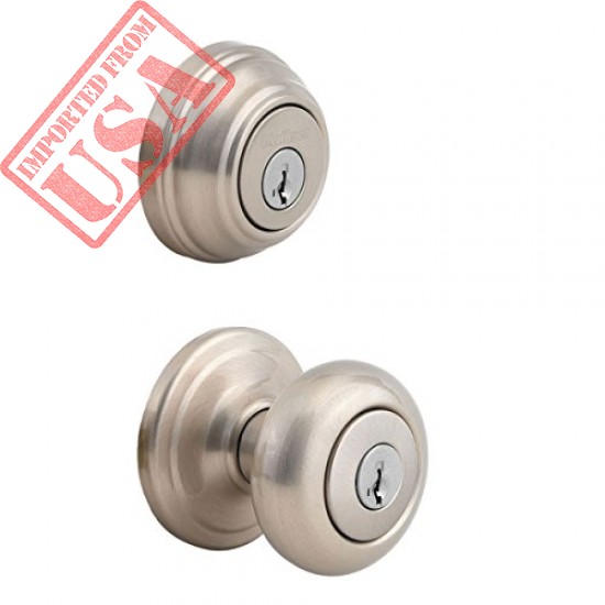 Kwikset 991 Juno Entry Knob And Single Cylinder Deadbolt Combo Pack Featuring Smartkey In Satin Nickel Sale In Pakistan