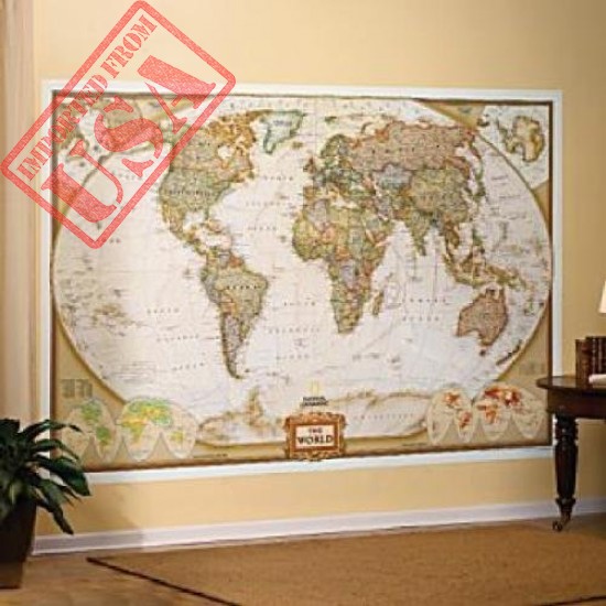 Buy Mural World Map Type: Executive imported from USA Sale online in Pakistan