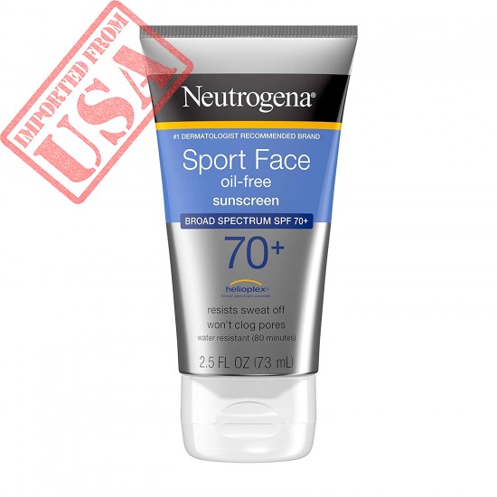 Neutrogena Sport Face Sunscreen SPF 70+, Oil-Free Facial Sunscreen Lotion with Broad Spectrum UVA/UVB Sun Protection, Sweat-Resistant & Water-Resistant