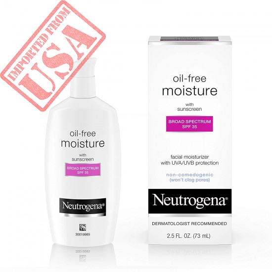 Neutrogena Oil-Free Daily Long Lasting Facial Moisturizer & Neck Cream with SPF 35 Sunscreen & Glycerin, Non-Greasy, Oil-Free & Non-Comedogenic Face Moisturizer