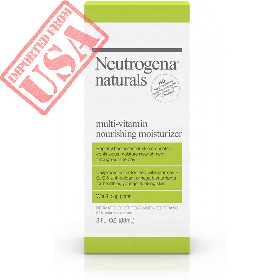 Neutrogena Naturals Multi-Vitamin Nourishing Daily Face Moisturizer with Antioxidant Bionutrients & Vitamins B, C & E, Non-Comedogenic & Sulfate-, Paraben-, Phthalate