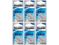 Energizer CR2450 Lithium Battery, 3v ECR2450, Qty 6