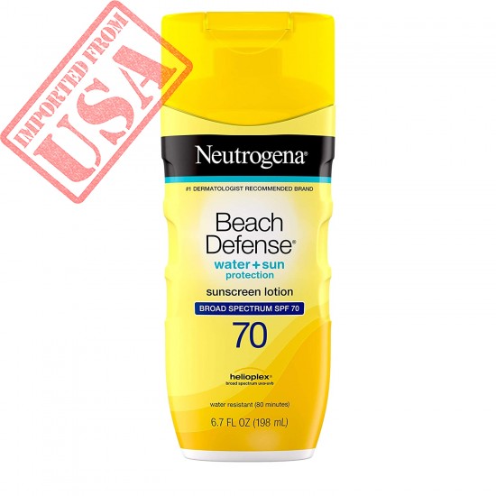 Neutrogena Beach Defense Water Resistant Sunscreen Body Lotion with Broad Spectrum SPF 70, Oil-Free and Fast-Absorbing