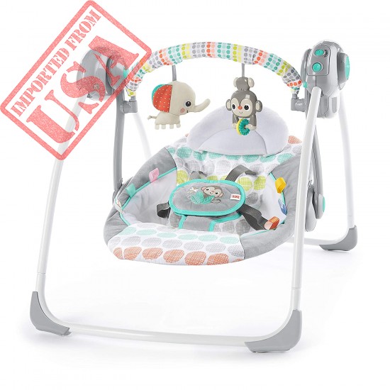 Bright Starts Whimsical Wild Portable Compact Automatic Swing with Melodies