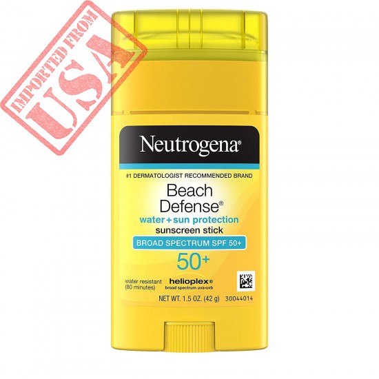 Neutrogena Beach Defense Water-Resistant Body Sunscreen Stick with Broad Spectrum SPF 50+, PABA-Free, and Oxybenzone-Free, Superior Protection Against UVA/UVB Rays