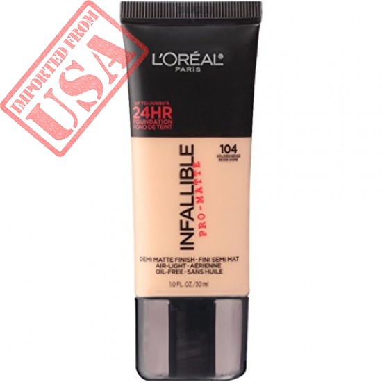 L'Oréal Paris Makeup Infallible Pro-Matte Foundation, 104 Golden Beige, 1 fl. oz.