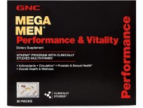 GNC Mega Men Performance and Vitality Daily Multivitamin Vitapak, 30 Count, Prostate & Sexual Health