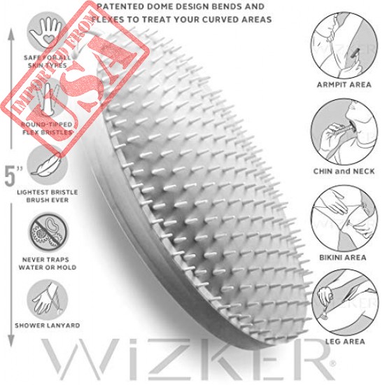 Buy Exfoliating Brush WIZKER Wet & Dry Original Bump Ingrown Hairs, FirmFlex Bristles sale in pakistan