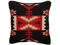 Throw Pillow Covers 18 X 18, Hand Woven Wool in Southwest, Mexican, and Native American Styles. Hand Crafted Western Decorative Pillow Cases in Wool. (Fire Dancer 9)