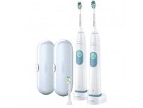 Philips Sonicare 2 Series Rechargeable Toothbrush Premium Bundle HX6253 for Clean and Massage (2 Quadpacer Handles + 3 Brush Heads (2 ProResults Plaque Control + 1 DiamondClean) + 2 Charger + 2 Case)