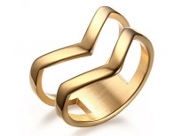 Buy Vnox 18K Gold Plated Stainless Steel Double Chevron Ring for Women Online in Pakistan