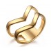 Buy Vnox 18K Gold Plated Stainless Steel Double Chevron Ring for Women Online in Pakistan