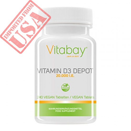 Vitamin D3 Depot 1.000 I.E. per Day – Only one Vegan Tablet / 20 Days (240 Vegan Tablets)