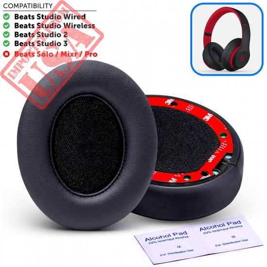 High Quality Beats Replacement Ear Pads by Wicked Cushions Compatible with Studio 2.0 & 3 imported from USA