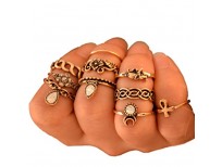 Buy SUNSCES Silver Plated Joint Knuckle Nail Ring Set Online in Pakistan