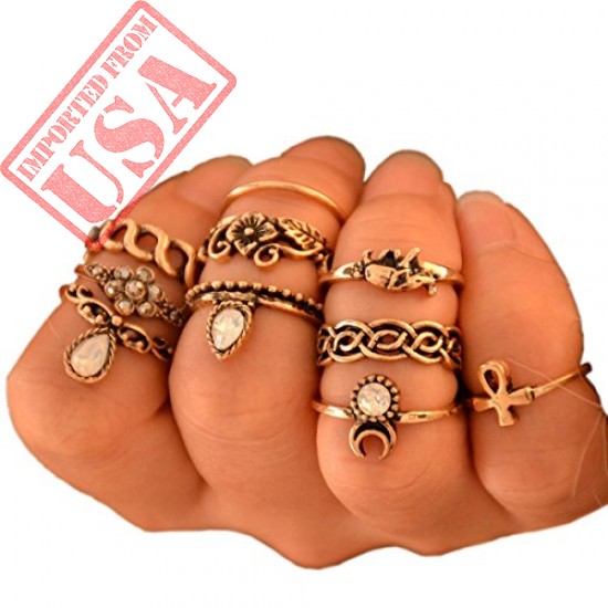 Buy SUNSCES Silver Plated Joint Knuckle Nail Ring Set Online in Pakistan