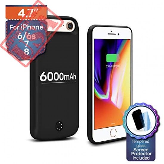 Original Backup Battery Charger Protective Case 6000mAh for iPhone 6 6s, 7 and 8 sale in Pakistan