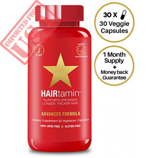 imported hairtamin fast hair growth biotin vitamins gluten free thirty ...
