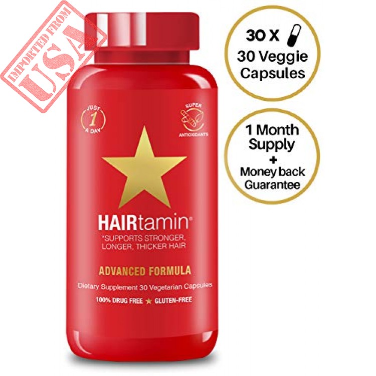 imported hairtamin fast hair growth biotin vitamins gluten free thirty ...