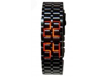 Mastop Men's Lava Stainless Steel Lava RED LED Digital Bracelet Watch