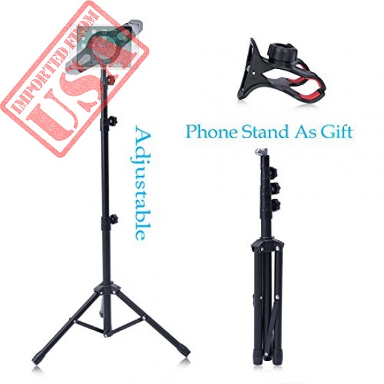 T-Sign Reinforced IPad Tripod Stand Mount - Foldable Floor Tablet Holder, Height Adjustable 360 Rotating Stand for iPad Mini/Air and More 7