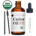 Castor Oil (2oz) USDA Certified Organic, 100% Pure, Cold Pressed, Hexane Free by Kate Blanc. Stimulate Growth for Eyelashes, Eyebrows, Hair. Lash Growth Serum. Brow Treatment. FREE Mascara Starter Kit