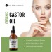 Castor Oil (2oz) USDA Certified Organic, 100% Pure, Cold Pressed, Hexane Free by Kate Blanc. Stimulate Growth for Eyelashes, Eyebrows, Hair. Lash Growth Serum. Brow Treatment. FREE Mascara Starter Kit