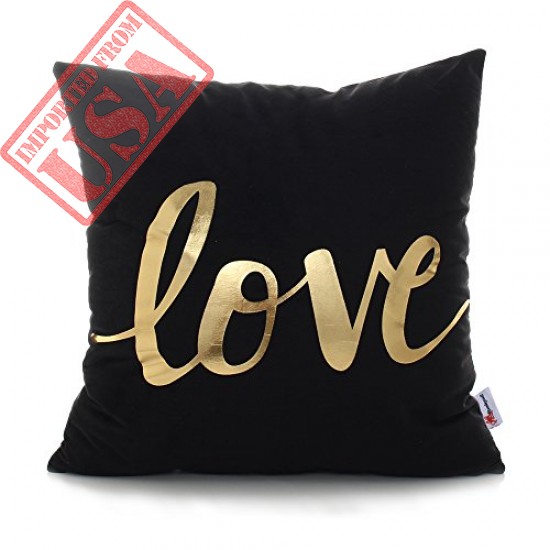 Monkeysell Original New Love Bronzing Flannelette Throw Pillow Cover Online in Pakistan