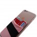 [Double Secure] Lid Credit Card Holder Stick on Wallet Discreet ID Holder Lycra Spandex Card Sleeves for Smartphones, iPhone Galaxy Cell Phone Wallet Case 3M Adhesive (Band Rose Gold)