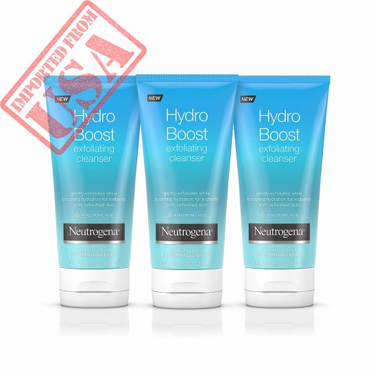 Neutrogena Hydro Boost Gentle Exfoliating Facial Cleanser with Hyaluronic Acid, Non-Comedogenic Oil-, Soap- & Paraben-Free Daily Face Wash