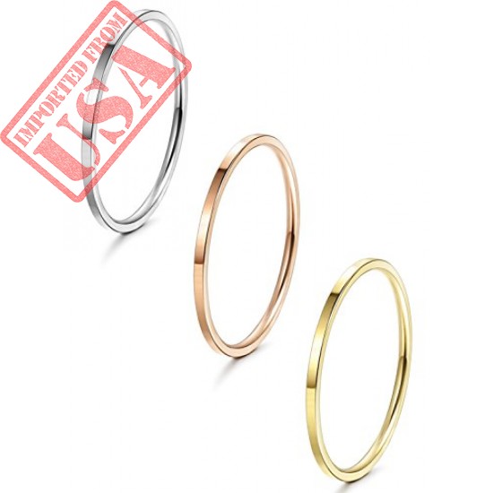 Buy LOYALLOOK Stainless Steel Women's Plain Band Rings Online in Pakistan