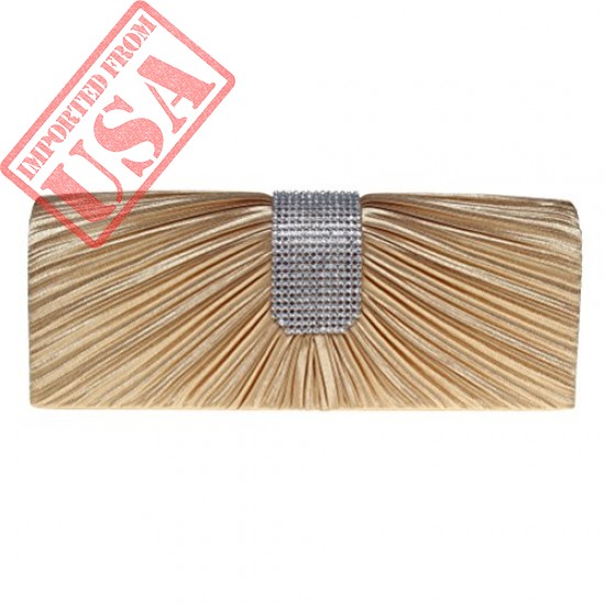 Buy Fashion Road Evening Clutch Womens Pleated Rhinestone Clutch Online in Pakistan